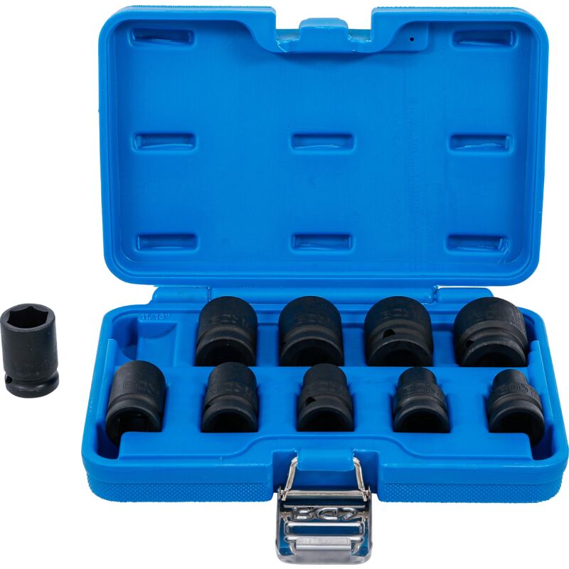 foto del prodotto bgs technic set di bussole esagonali 12,5 mm 1 2 3 8 15 16 dimensioni in pollici 10 pz.