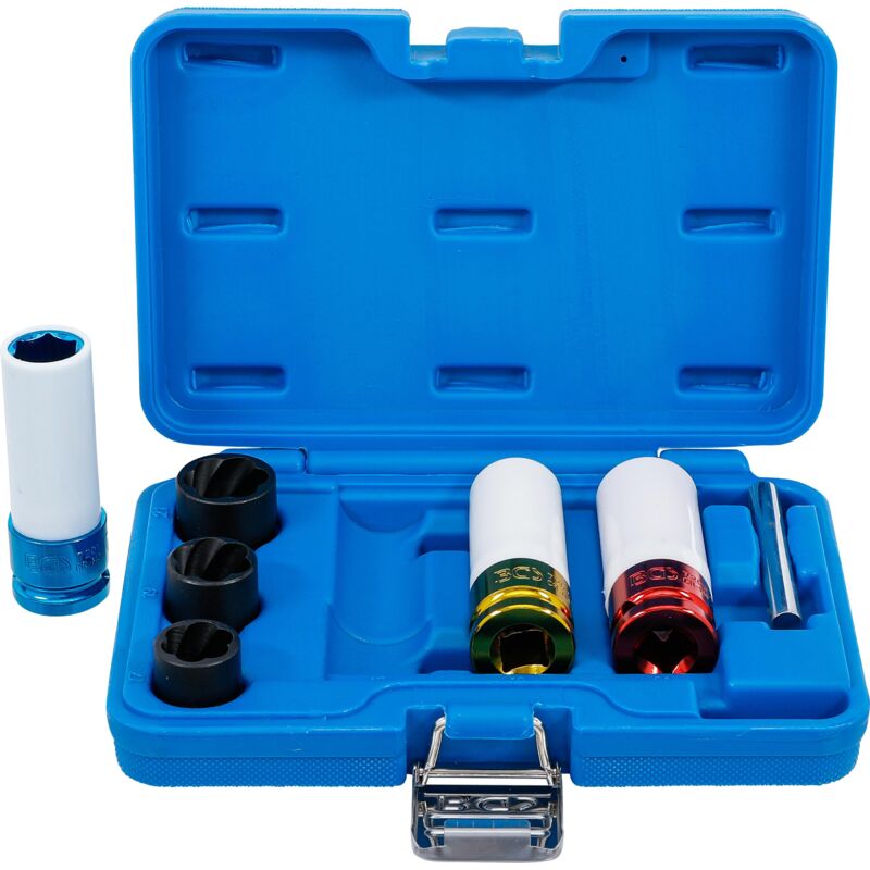 foto del prodotto bgs technic set di bussole macch.riv.plastica e a profilo elicoidale 12,5 mm 1 2 17 21 mm 7 pz.
