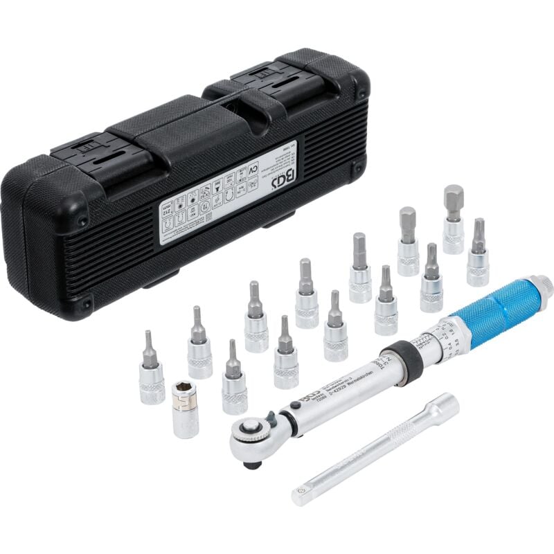 foto del prodotto bgs technic set di chiavi dinamometriche 6,3 mm 1 4 3 24 nm 16 pz.