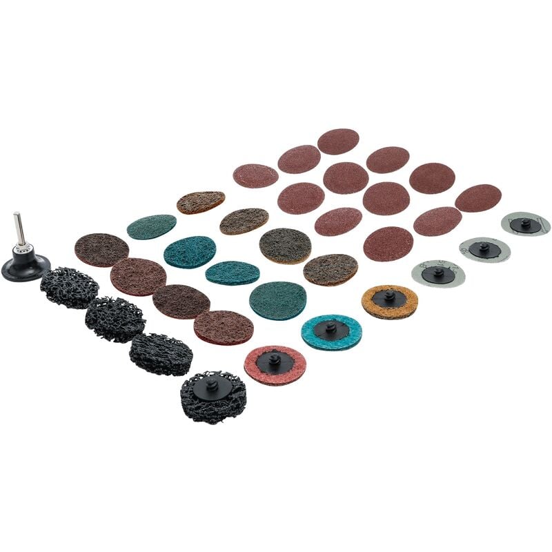foto del prodotto bgs technic set di dischi e tazze abrasivi 50 mm 35 pz.