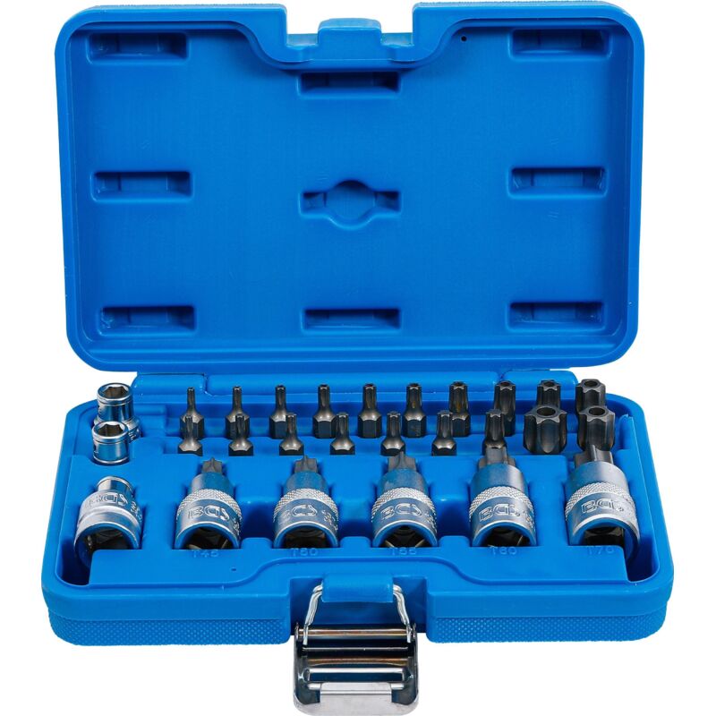 foto del prodotto bgs technic - set di inserti e chiavi a bussola 12,5 mm 1 2' profilo a t per torx 27 pz.