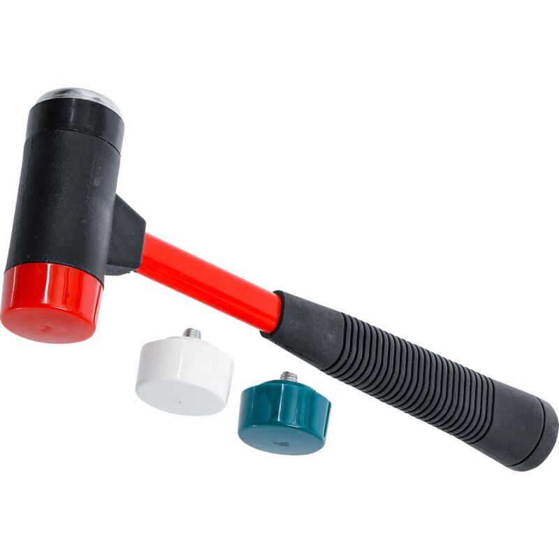 foto del prodotto bgs technic set di martelli con teste intercambiabili manico fibra di vetro 38 mm