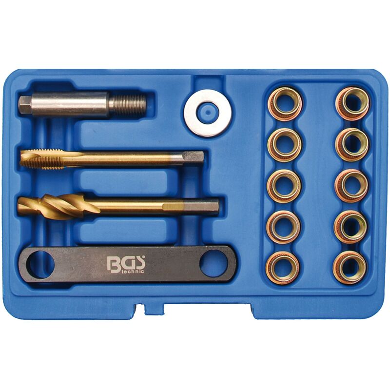 foto del prodotto bgs technic set di riparazione per filettatura freni per vag m12 x 1,5 15 pz.