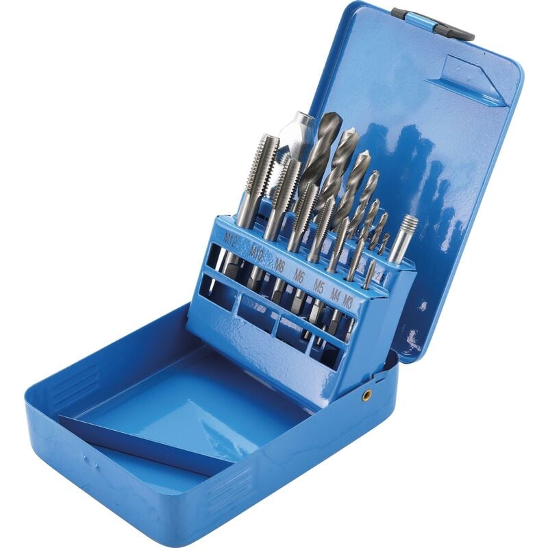 foto del prodotto bgs technic set maschi e filiere hss m3 m12 2,5 10,2 mm