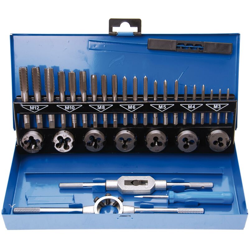 foto del prodotto bgs technic set maschi e filiere m3 m12 32 pz.