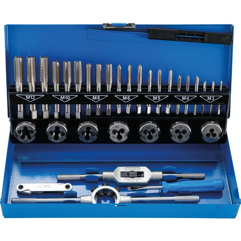 foto del prodotto bgs technic set maschi e filiere m3 m12 32 pz.