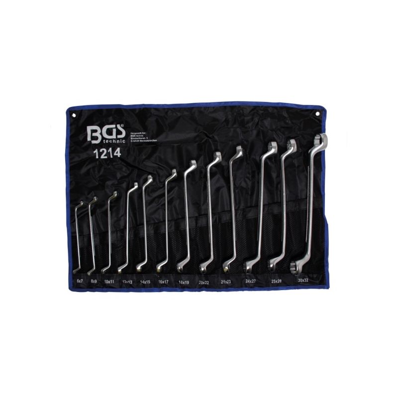 foto del prodotto bgs technic set serie 12 chiavi poligonali doppie curve con custodia da 6 a 32 mm bgs 1214