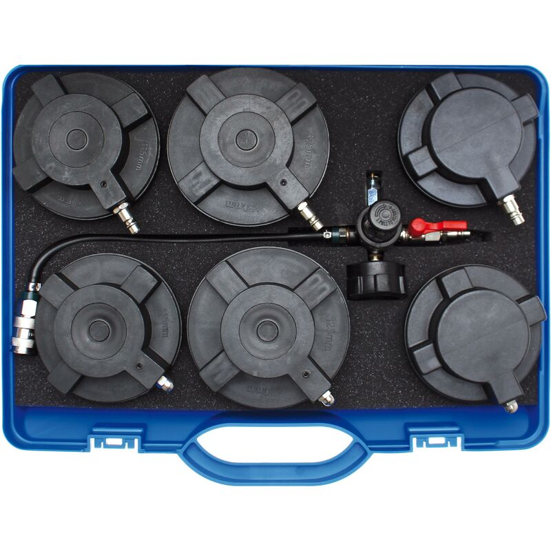 foto del prodotto bgs technic set tester universali perdita di pressione delle turbine in valigia per camion 7 pz.