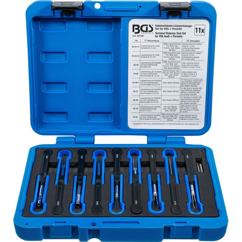 foto del prodotto bgs technic set utensili di rimozione fascette per cavi per vag, porsche 11 pz.