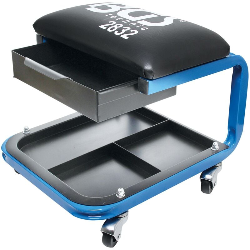 foto del prodotto bgs technic sgabello da officina con rotelle con cassetto