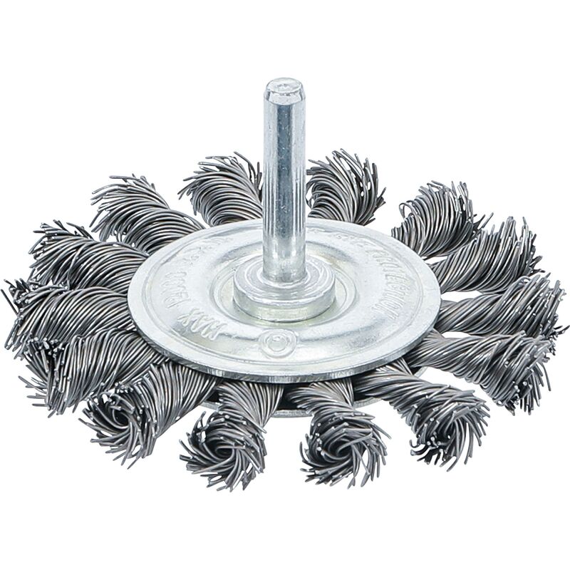 foto del prodotto bgs technic spazzola a disco albero di trasmissione 6 mm annodata 75 mm