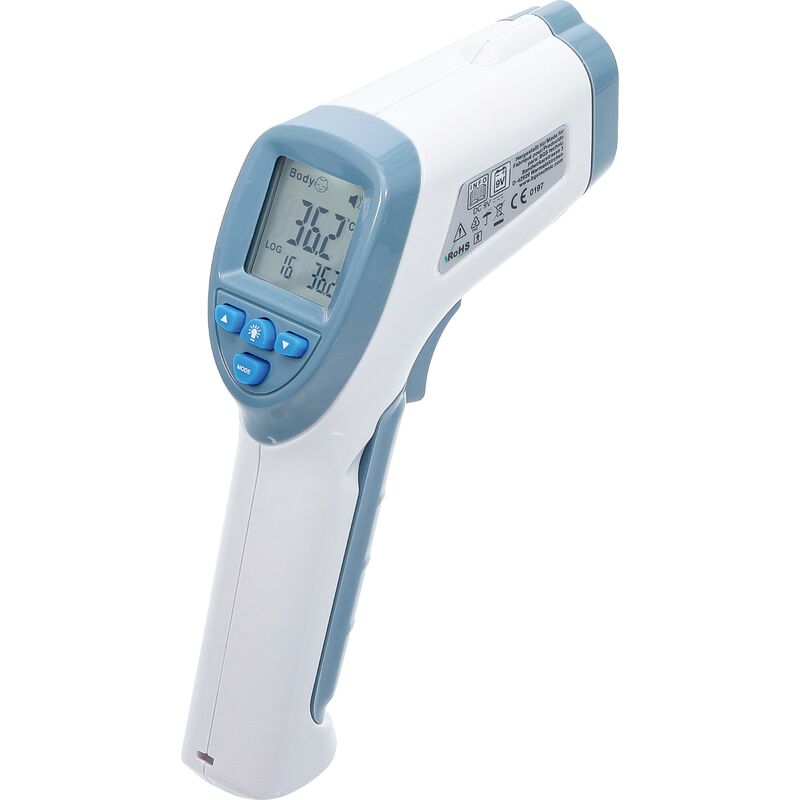 foto del prodotto bgs technic termometro da fronte senza contatto, a infrarossi per misurare persone oggetti 0 100 