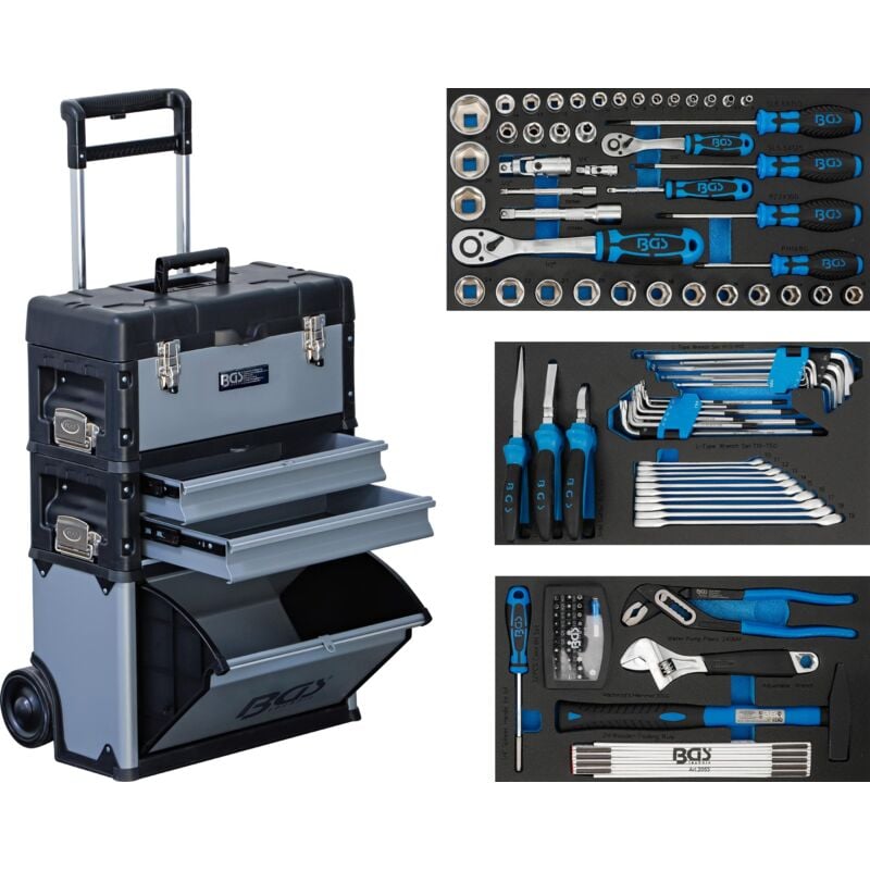 foto del prodotto bgs technic trolley portautensili mobile con 111 utensili