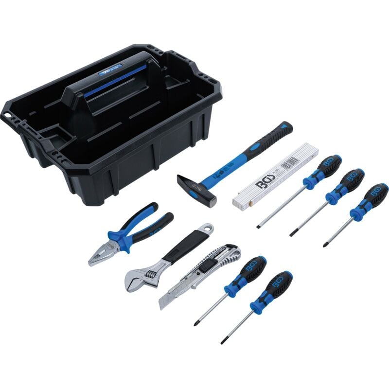 foto del prodotto bgs technic valigetta porta attrezzi plastica compreso assortimento di utensili 11 pz.