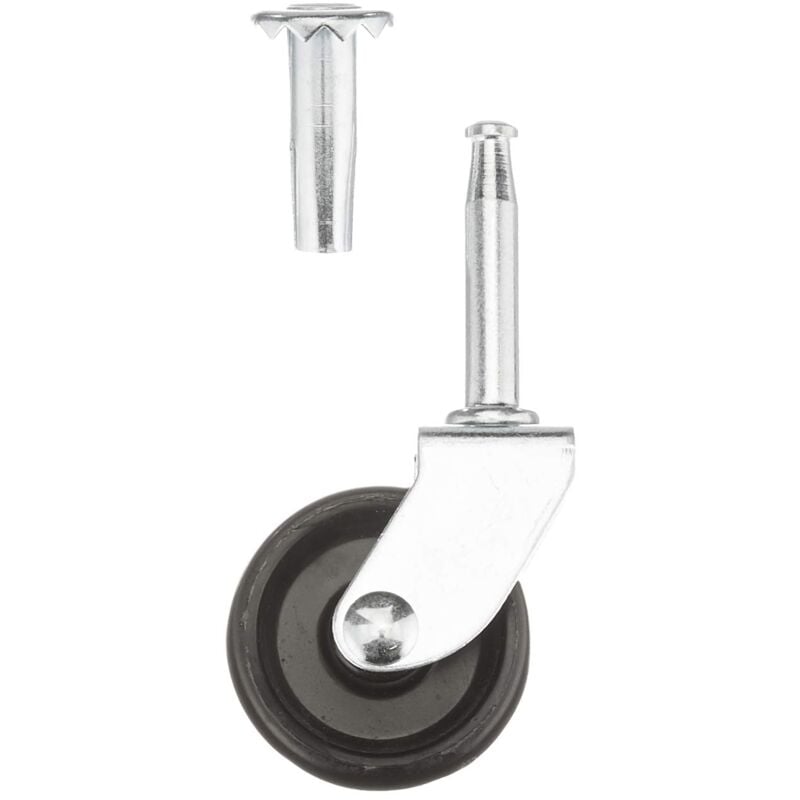 foto del prodotto bh01563 singole ruote piroettanti con boccola a espansione e vite, 40 mm, bianco, set di 4 bulk hardware