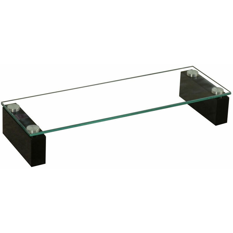 foto del prodotto bhp tavolo in vetro supporto tv elevazione dello schermo mobile tv lowboard, vetro temperato trasparente, mdf nero, lxa 60 x 10 cm b153147 4