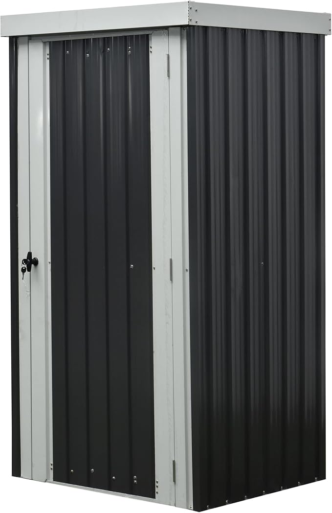 foto del prodotto biacchi gianfranco casetta box giardino 98x81x180h cm acciaio antracite con porta