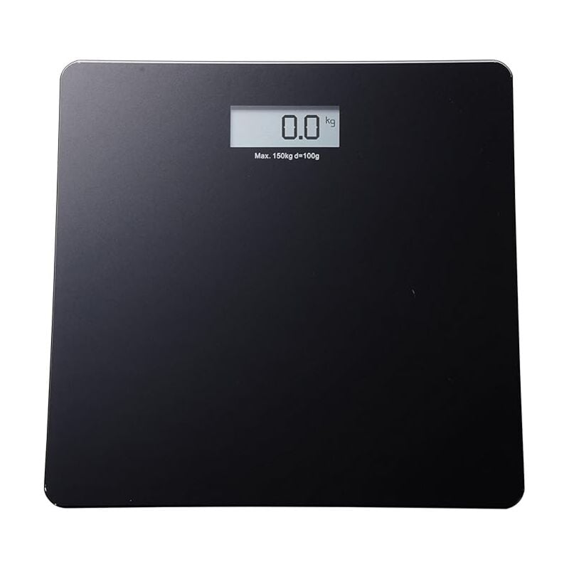 foto del prodotto biacchi gianfranco king home bilancia pesapersone con display lcd portata portata max 150kg base in vetro nera 30x30x1,7h cm