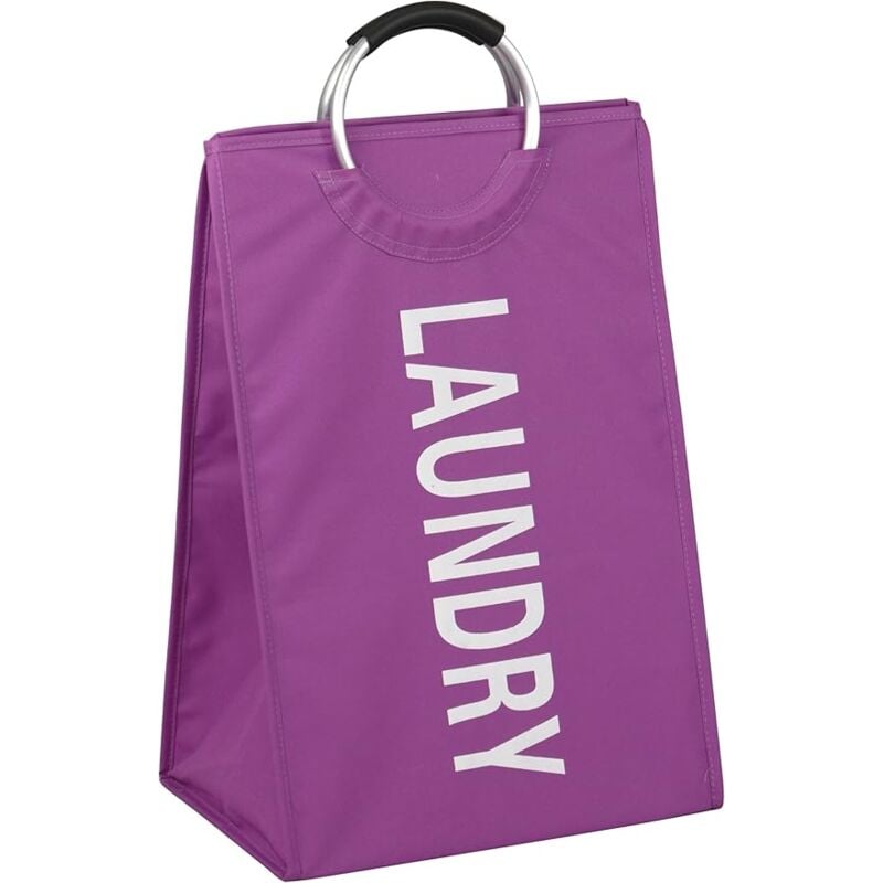 foto del prodotto biacchi gianfranco - portabiancheria con maniglie laundry prugna 30x40 cm