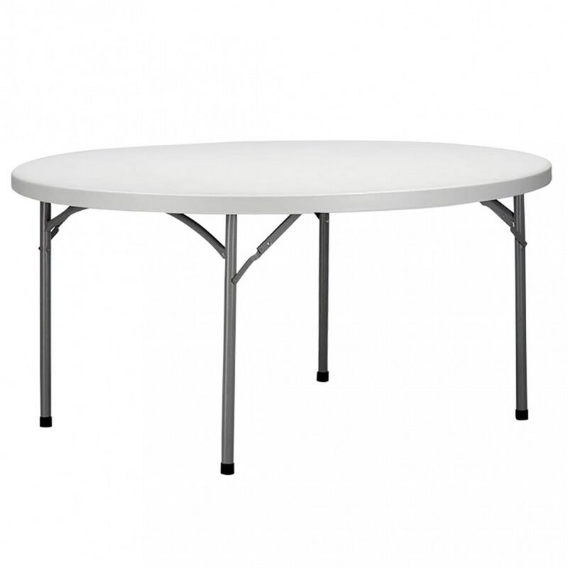 foto del prodotto biacchi tavolo catering 180cm h74 fisso struttura metallo pieghevole e piano abs bianco
