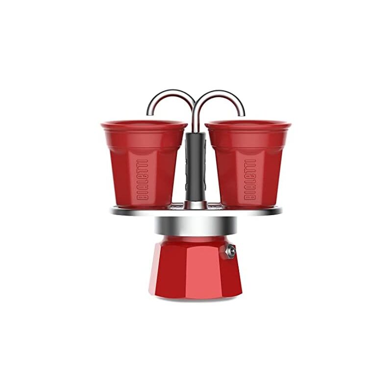 foto del prodotto bialetti mini express kandisky set con caffettiera 2 tazze 90 ml 2 tazze, rosso, alluminio