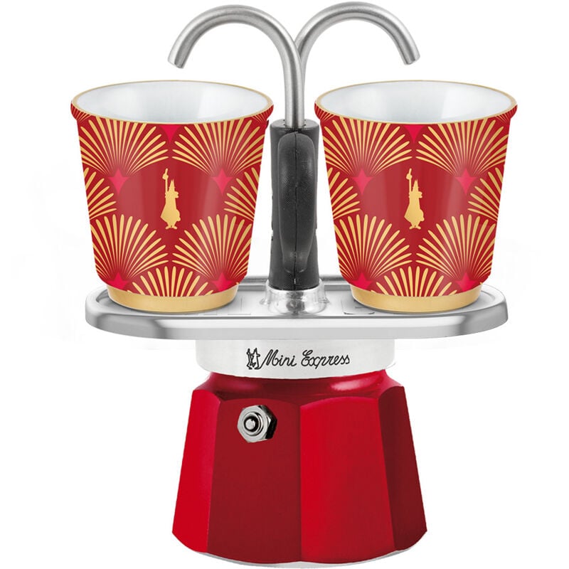 foto del prodotto bialetti moka 2 tazze caffettiera alluminio rosso modello 0004979