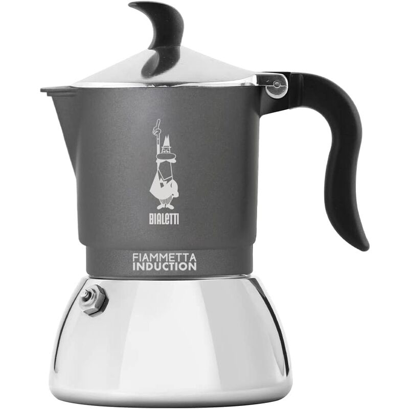 foto del prodotto bialetti moka caffettiera fiammetta induction 2 tazze grigio 7148