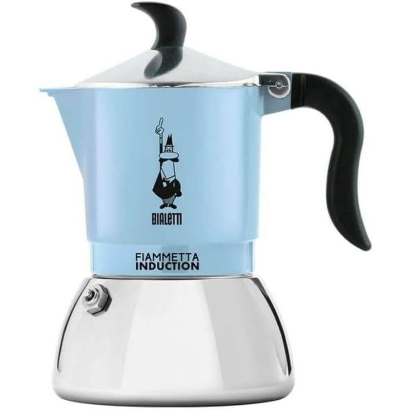 foto del prodotto bialetti moka caffettiera fiammetta induction 2 tazze induzione celeste