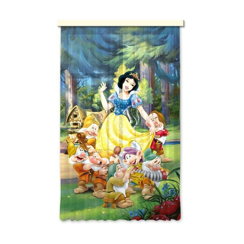 foto del prodotto biancaneve e i sette nani tenda per portefinestre cameretta 140x245cm
