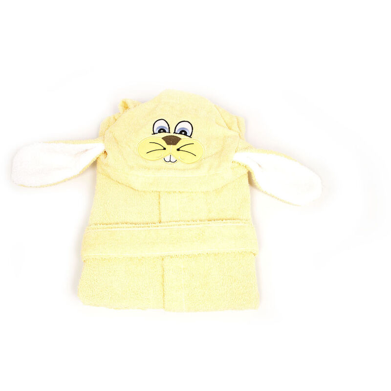 foto del prodotto biancheriaweb accappatoio per bambini con cappuccio modello coniglio giallo, misura5 6annicoloregiallo