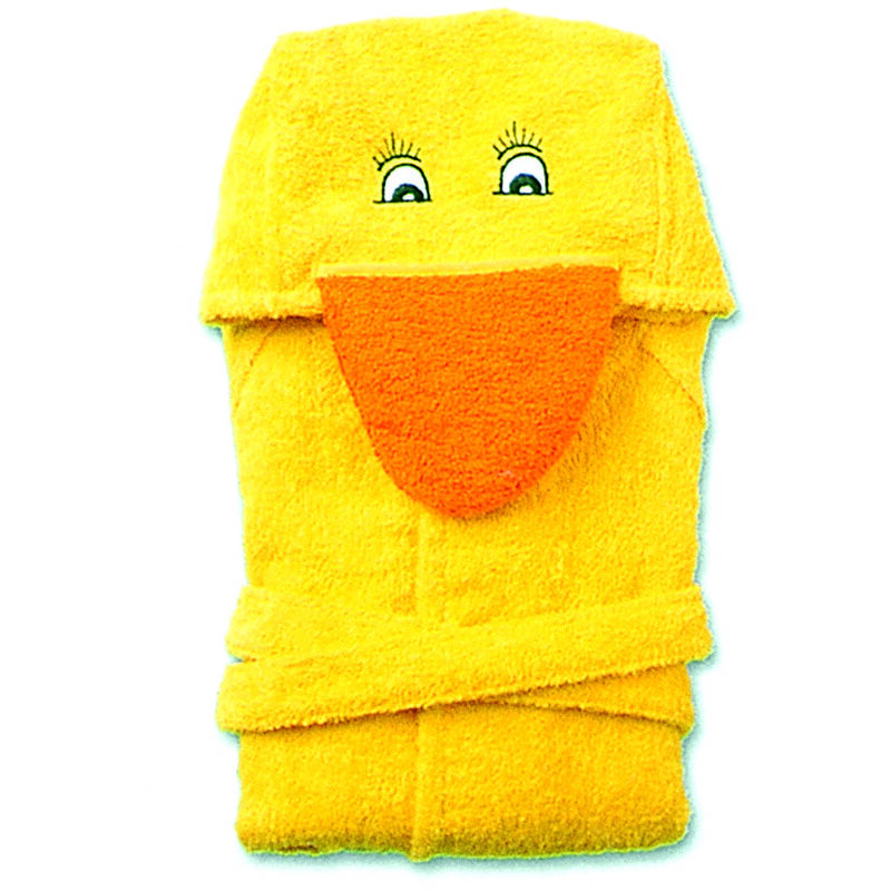 foto del prodotto biancheriaweb accappatoio per bambini con cappuccio modello papera, misura1 2annicolorepapera
