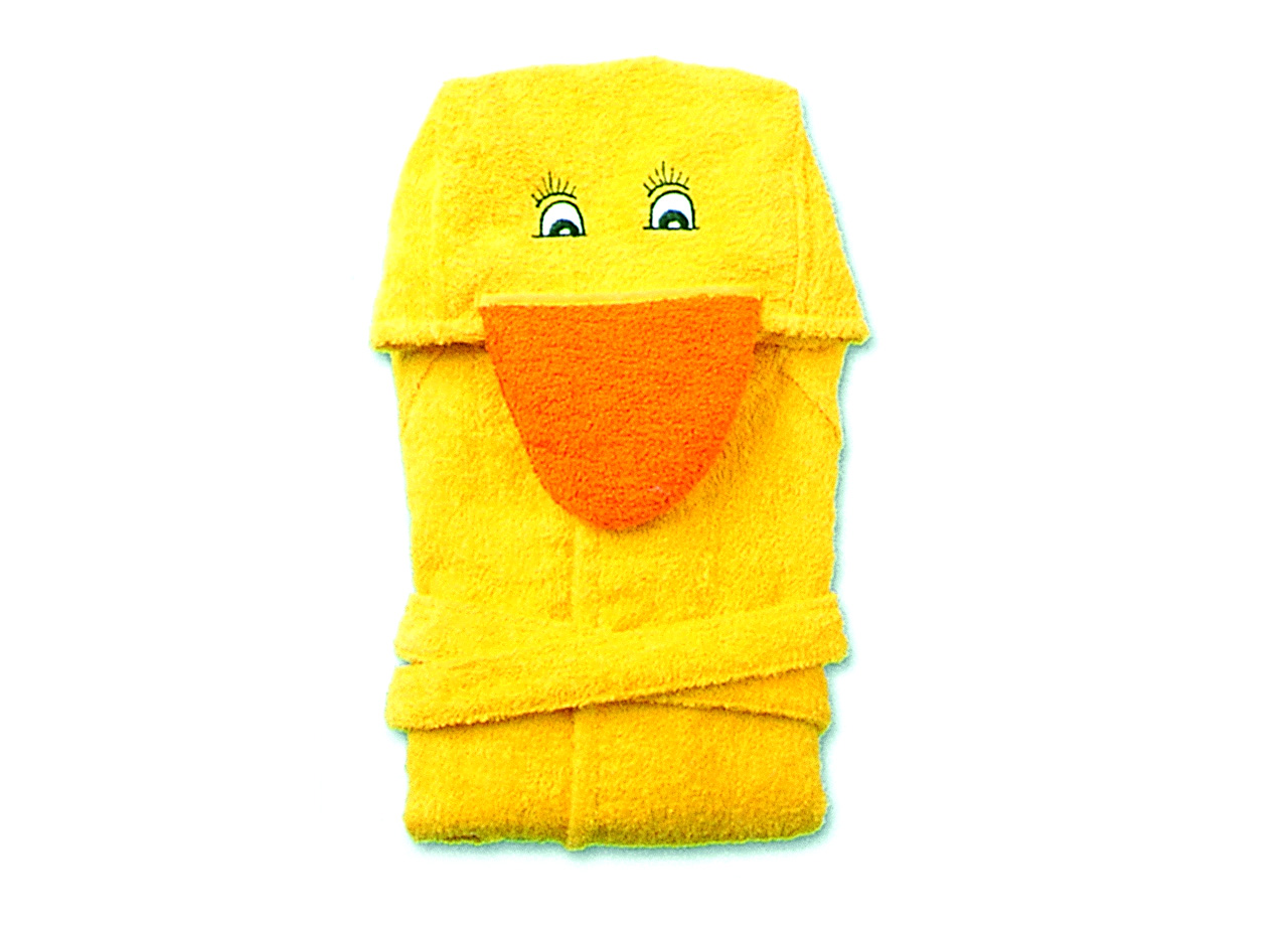 foto del prodotto biancheriaweb accappatoio per bambini con cappuccio modello papera, misura5 6annicolorepapera