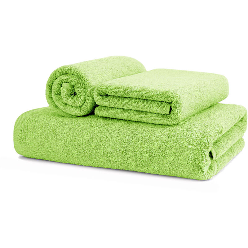 foto del prodotto biancheriaweb asciugamani salvietta bagno in morbida spugna modello sophie colore verde acido, misuraospitecoloreverde acido