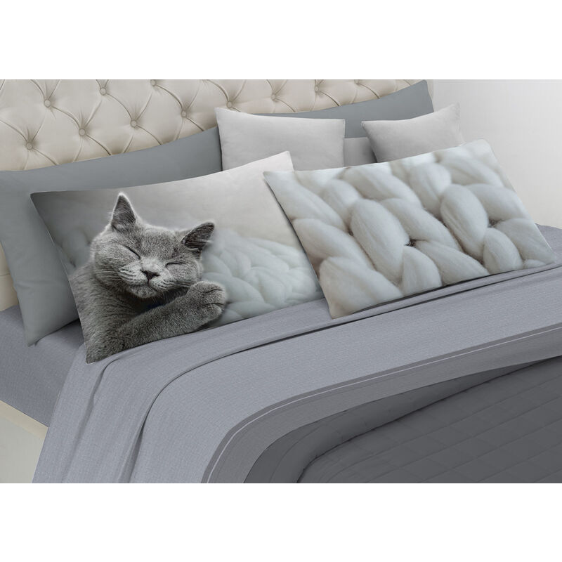 foto del prodotto biancheriaweb completo lenzuola in 100 cotone linea digitale spin off disegno sleep cat