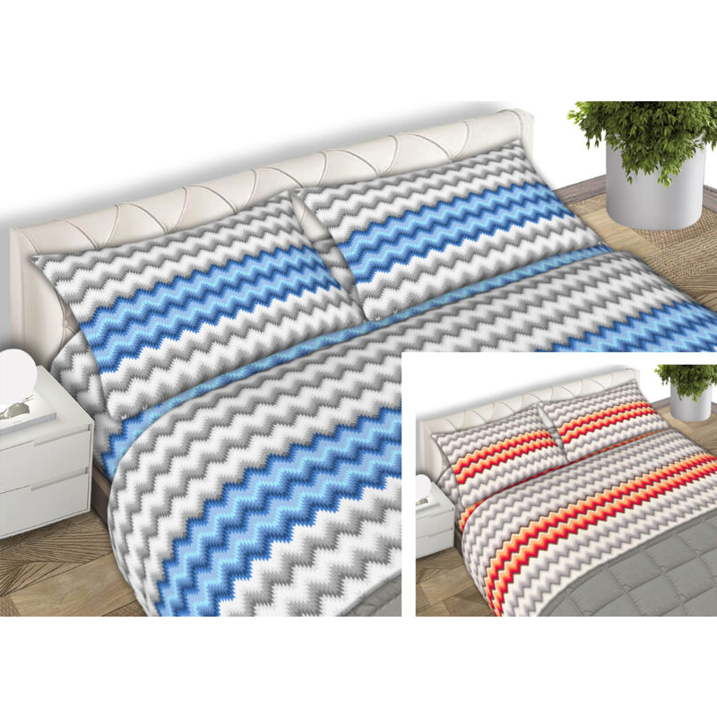 foto del prodotto biancheriaweb completo lenzuola letto 100 cotone made italy disegno trek cn, misurasingolocolorearancio