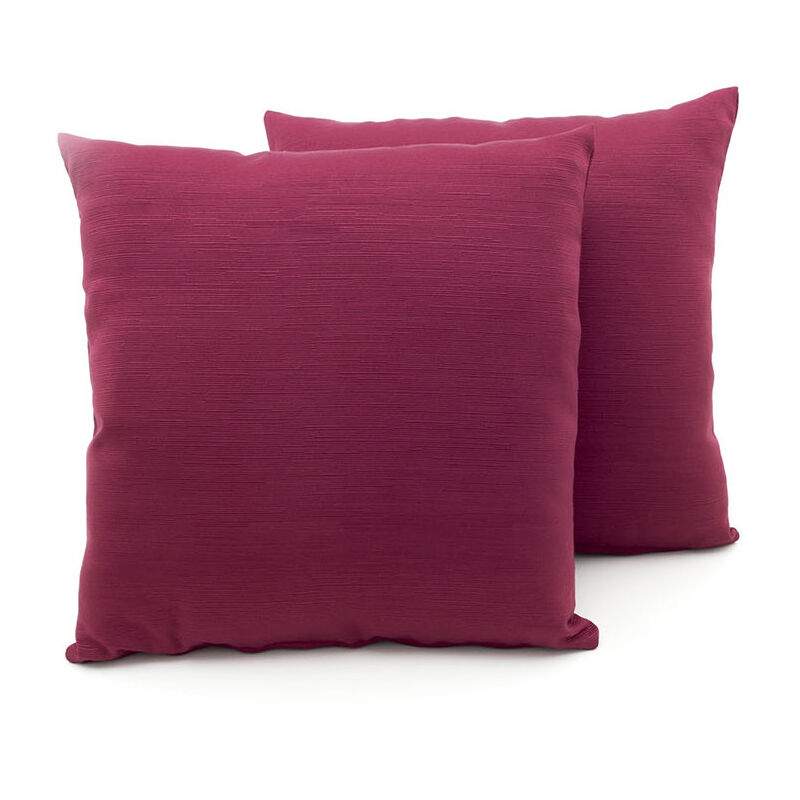 foto del prodotto biancheriaweb coppia cuscini arredo imbottiti tessuto ottoman in tinta unita bordeaux 06, misura60x60colorebordeaux 06