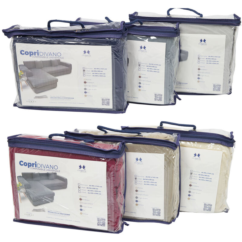 foto del prodotto biancheriaweb copridivano antimacchia elasticizzato penisola componibile tinta unita modello perfetto, misura2 3coloregrigio chiaro