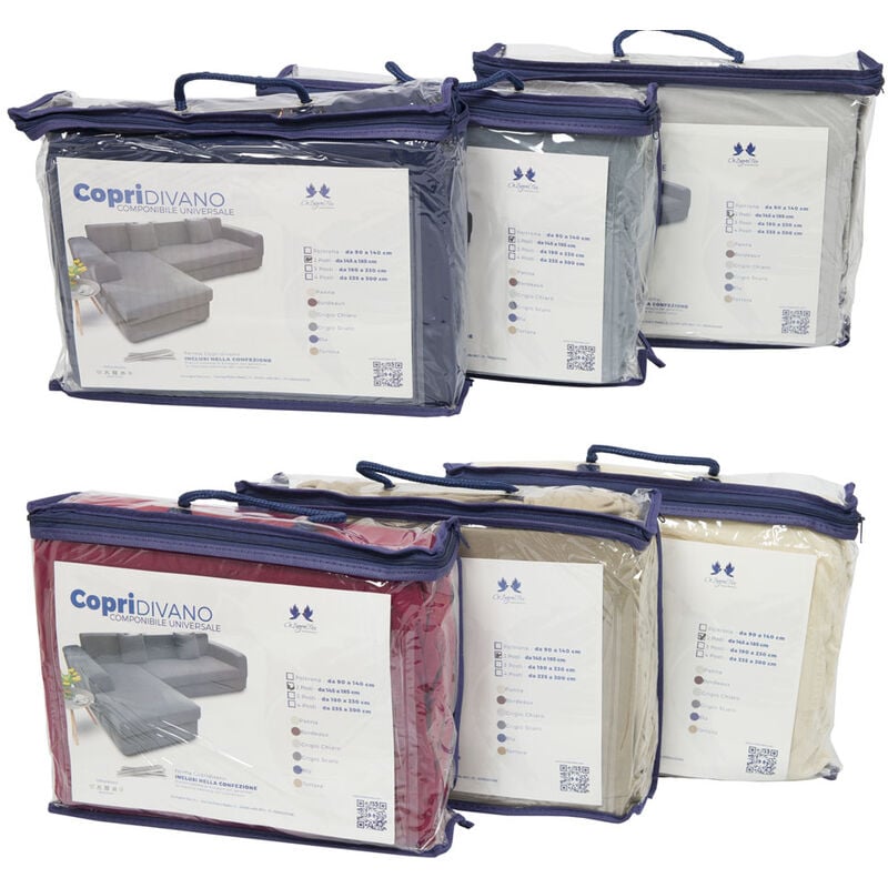 foto del prodotto biancheriaweb copridivano antimacchia elasticizzato penisola componibile tinta unita modello perfetto, misura2 posticoloreblu