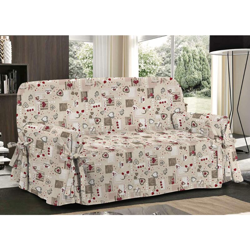 foto del prodotto biancheriaweb copridivano con laccetti fiocco, fodera telo protezione divano, salvadivano made in italy, poltrona colore holly