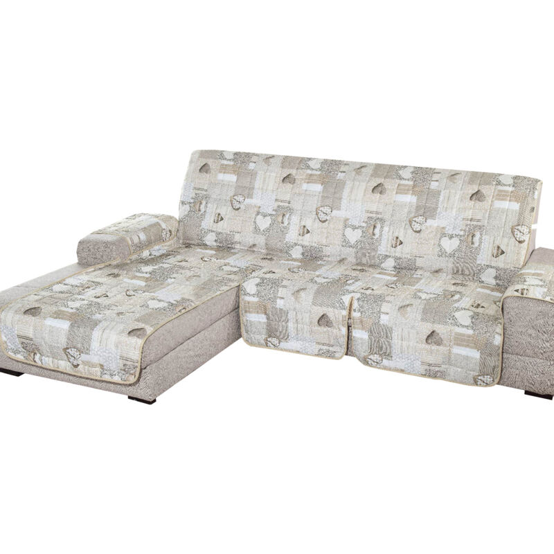 foto del prodotto biancheriaweb copridivano con penisola trapuntato modello kino colore beige, misura290 cmcolorebeige