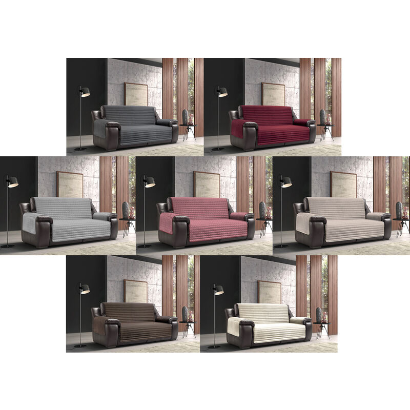 foto del prodotto biancheriaweb copridivano poltrona imbottito trapuntato antimacchia sof cover impermeabile, misurapoltronacoloretortora beige