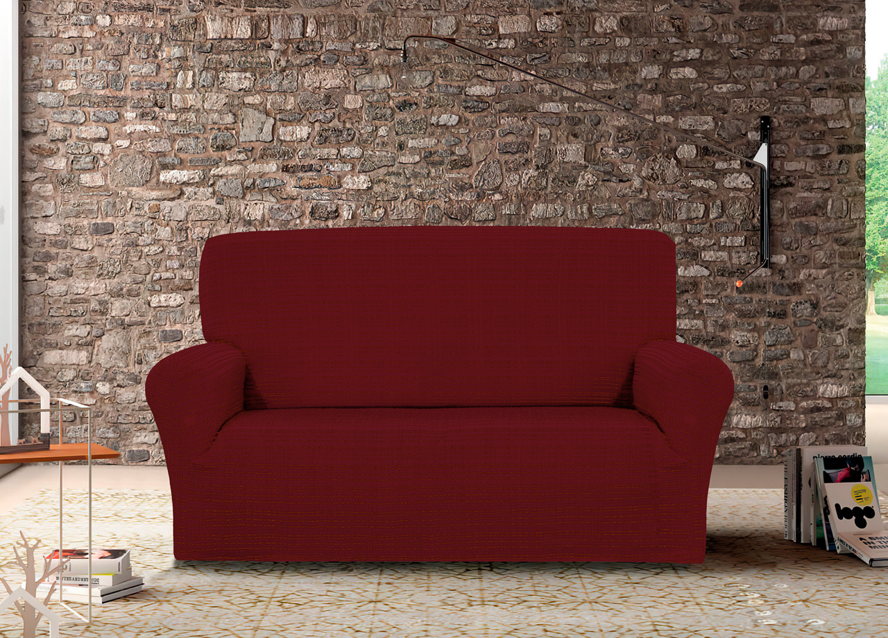 foto del prodotto biancheriaweb copridivano sof poltrona elasticizzato protezione tessuto jacquard modello fanny, misura3 posticolorebordeaux