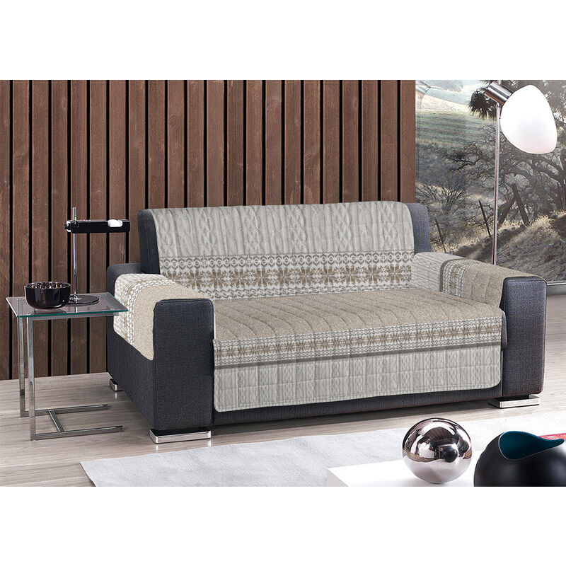 foto del prodotto biancheriaweb copridivano trapuntato disegno maglia, misurapoltronacolorebeige