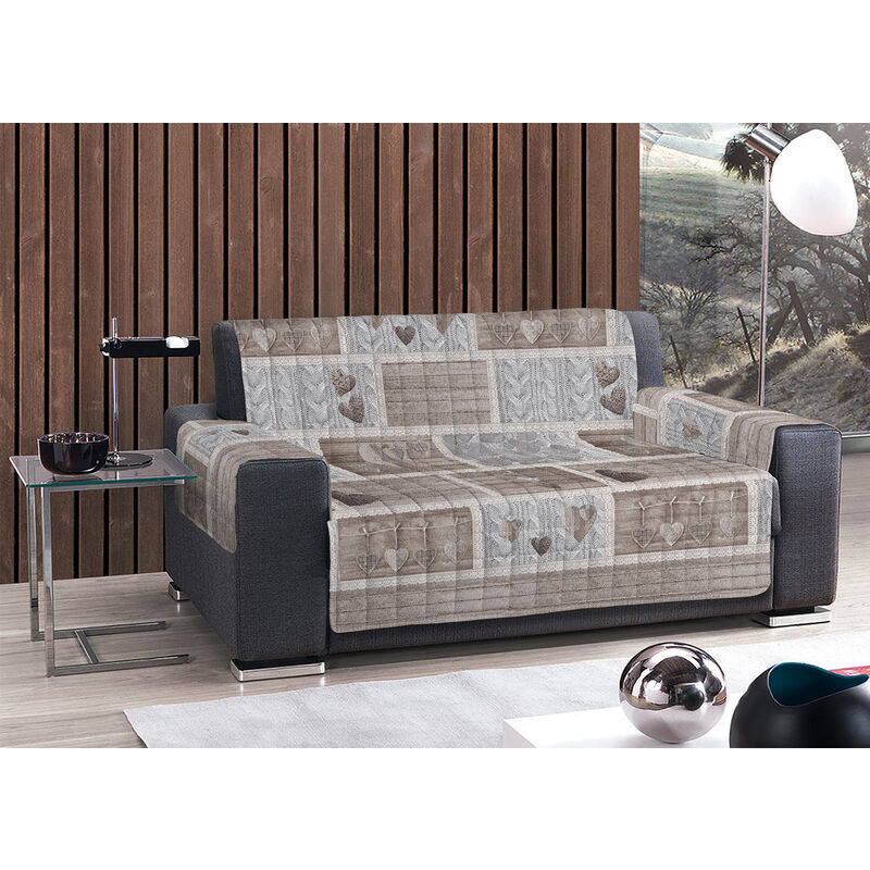 foto del prodotto biancheriaweb copridivano trapuntato disegno shabby love, misurapoltronacolorebeige