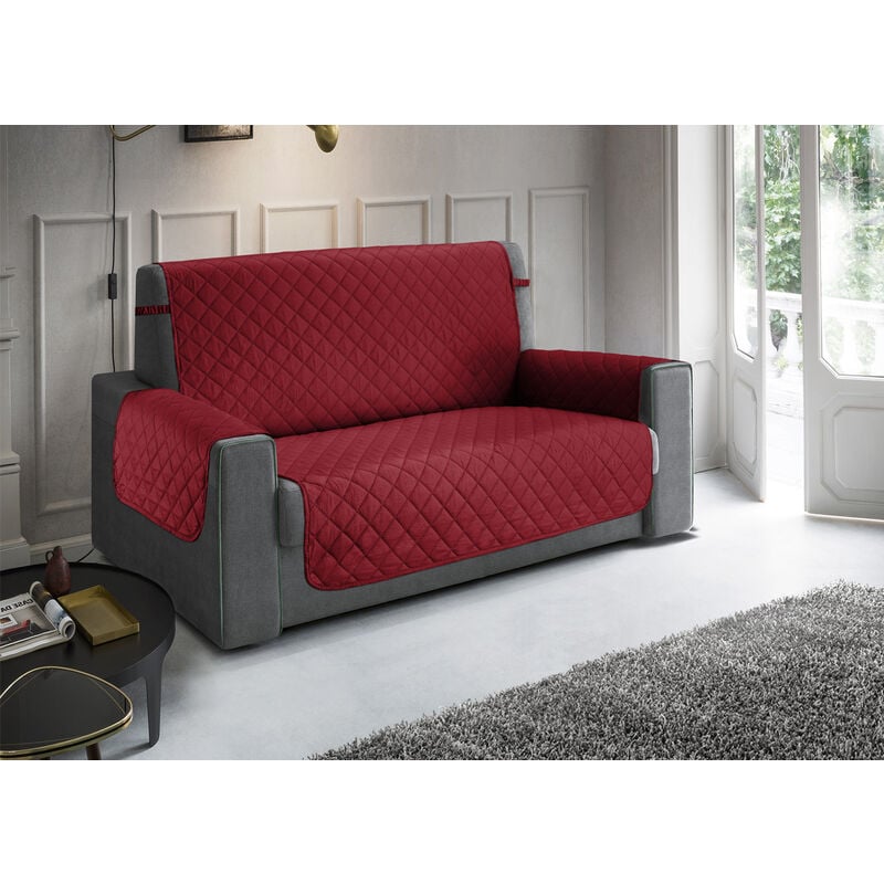 foto del prodotto biancheriaweb copridivano trapuntato impermeabile antimacchia mod. imperiale pitonato bordeaux, misurapoltronacolorebordeaux