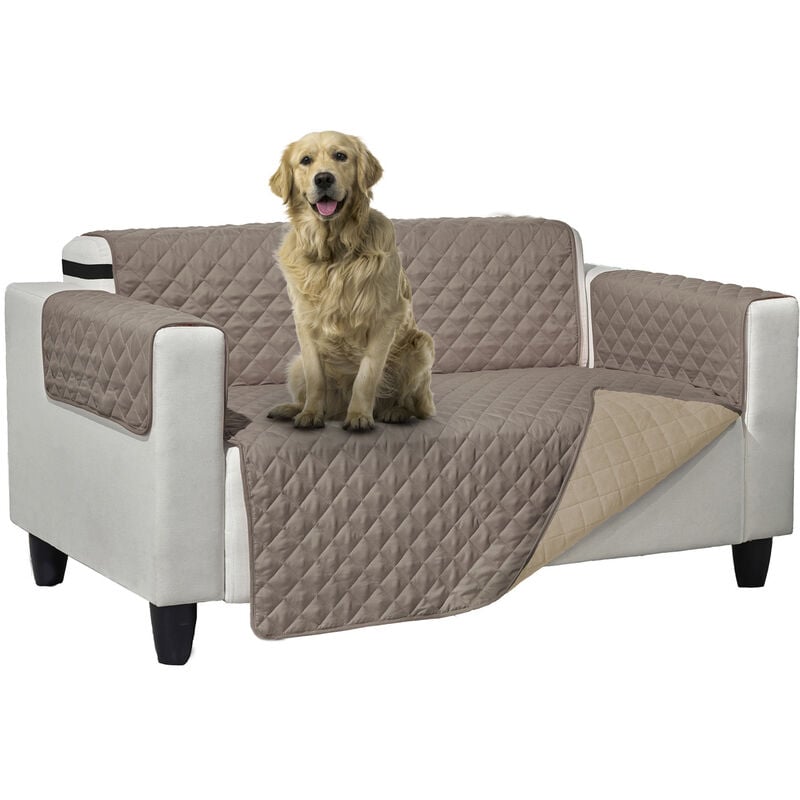 foto del prodotto biancheriaweb copridivano trapuntato queen antimacchia double face tortora crema, misurapoltronacoloretortora crema