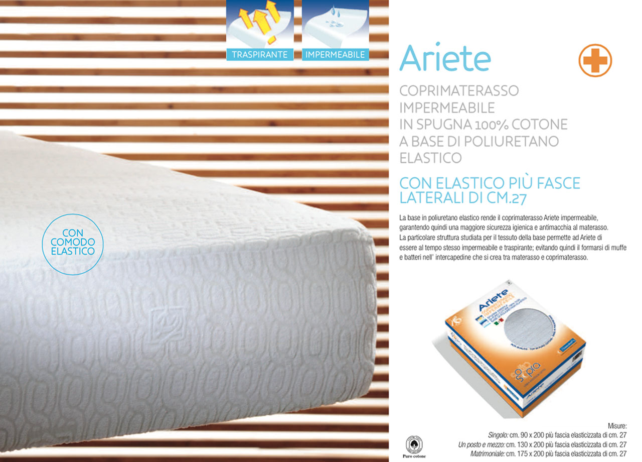 foto del prodotto biancheriaweb coprimaterasso ariete impermeabile e traspirante, misurasingolocoloreariete