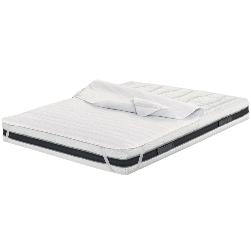 foto del prodotto biancheriaweb coprimaterasso trapuntato antibatterico con elastici agli angoli modello relax, misurasingolocolorebianco