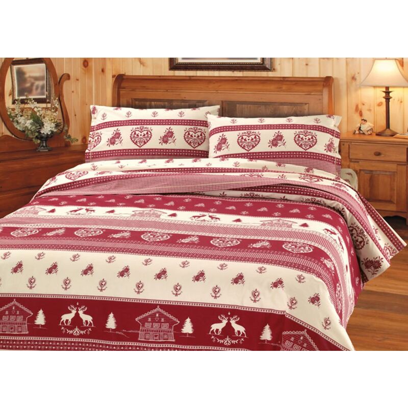 foto del prodotto biancheriaweb copripiumino letto sacco piumone e federa in 100 cotone fantasia tirolese chalet montagna disegno tirolo
