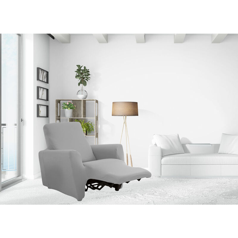foto del prodotto biancheriaweb copripoltrona reclinabile elasticizzato antimacchia magic tinta unita grigio sassi poltrona relax idrorepellente